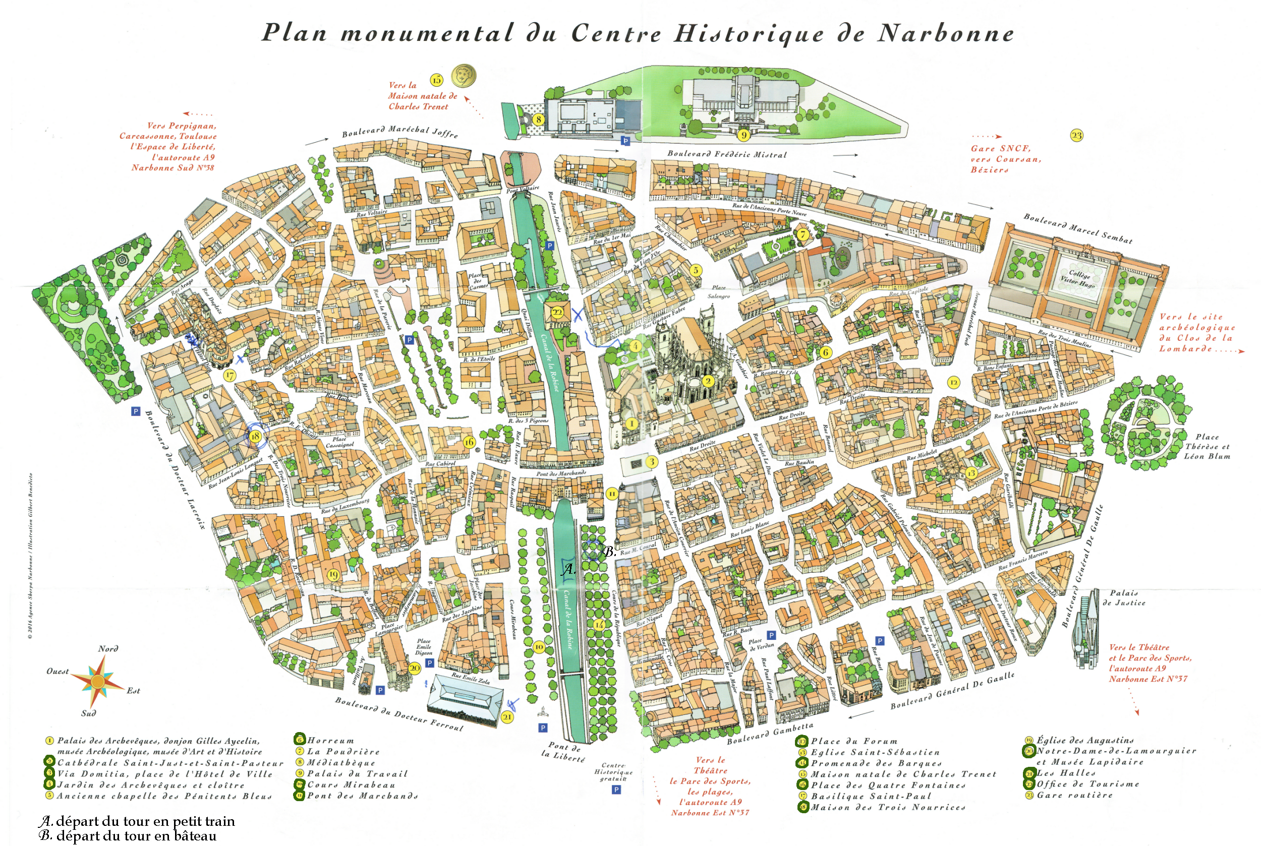 Plan de Narbonne - Voyages - Cartes